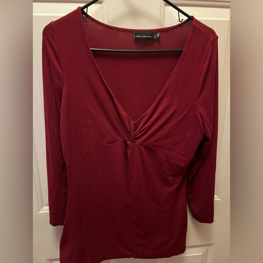 The Limited Women's Burgundy Long Sleeve Top, Medium